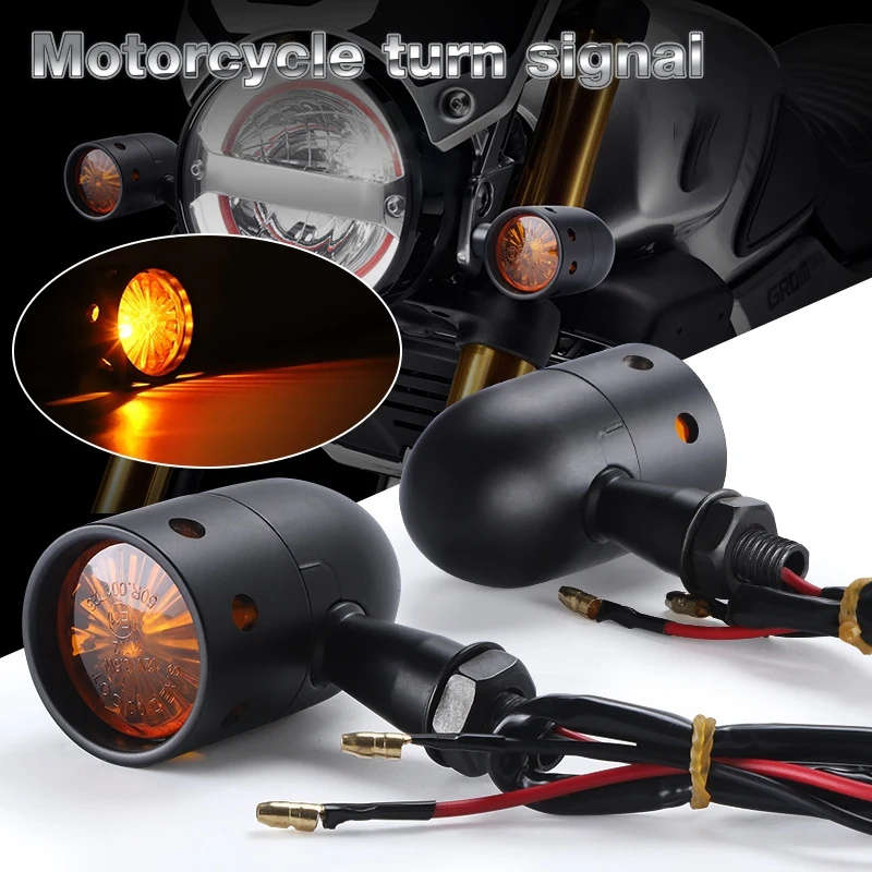 Motorcycle Turn Signal Light LED Brake Amber Light Blinkers Flashers Indicator for Honda Suzuki