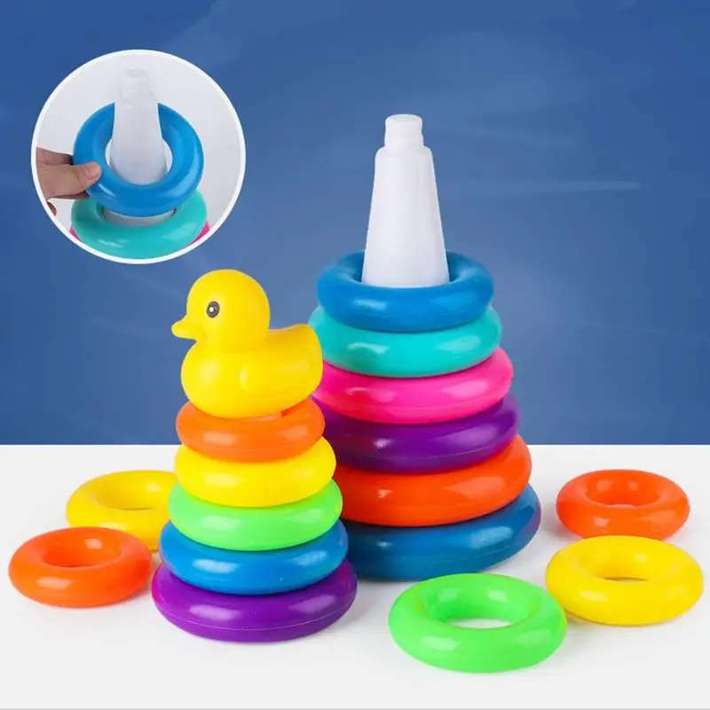 9 Rings educational duck baby toy stacking set