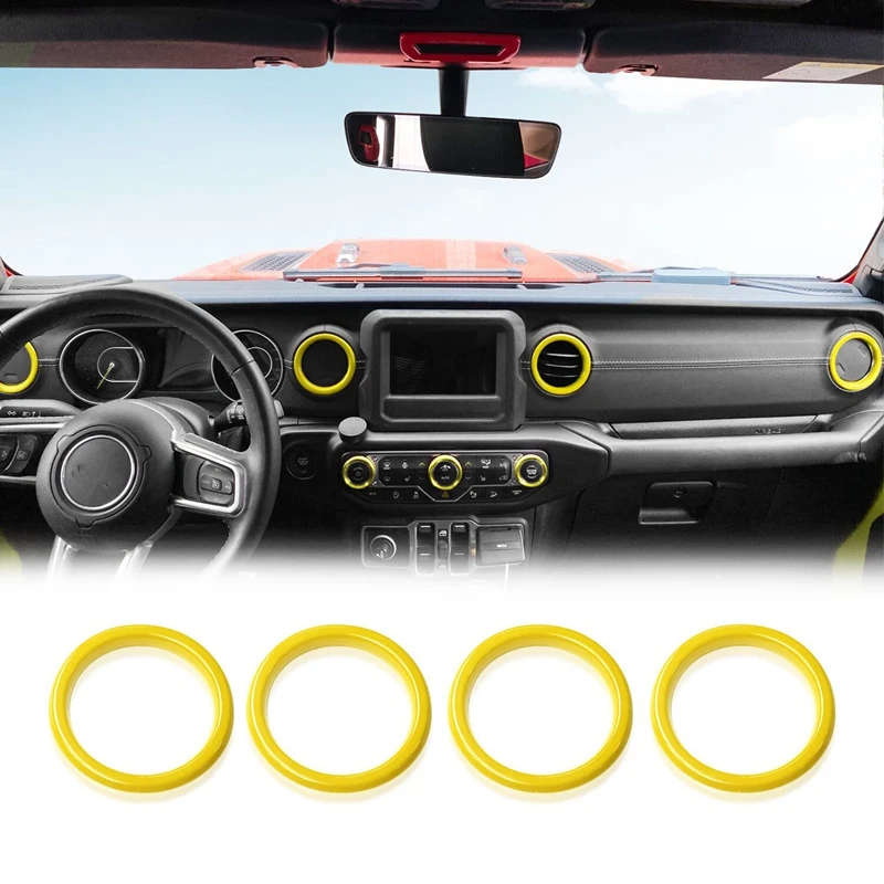 Air Conditioner Vent Ring for Jeep Wrangler JL JLU & Gladiator JT 2018-2021 (Yellow)