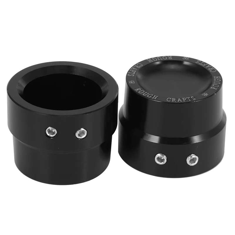4 Pcs Black Aluminum Rough Craft Carving Front & Rear Axle Nut Covers Caps Fit for Sportster