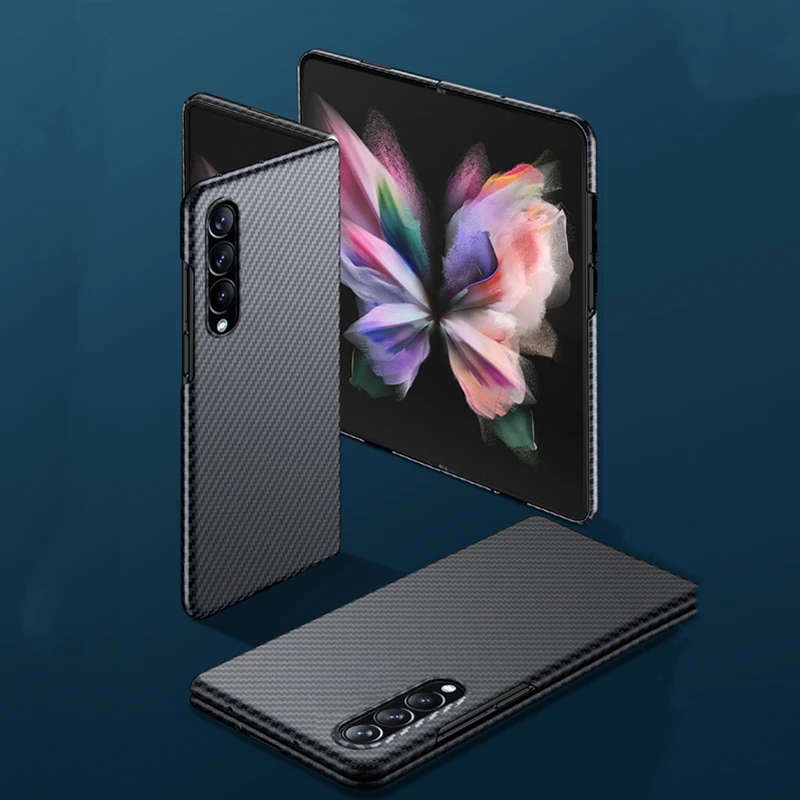 Luxury Pure Carbon Fiber Case for Samsung Galaxy Z Fold 3 Ultra-thin Aramid Fiber Fold 3 P