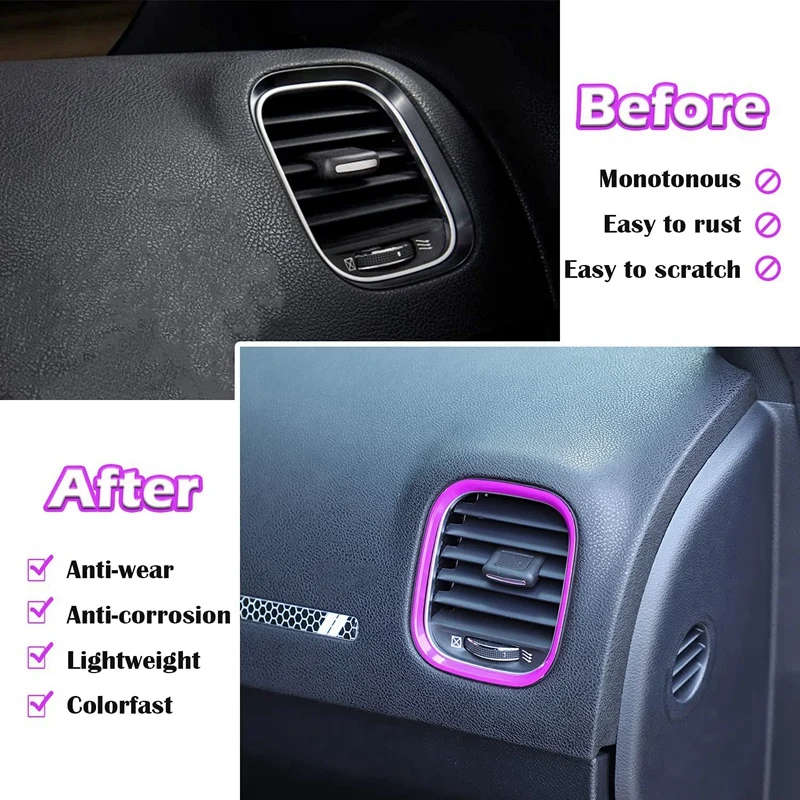 Air Outlet Trim Cover Air Conditioner Center Control AC Panel Vent Trim for 2015-2021 Dodge