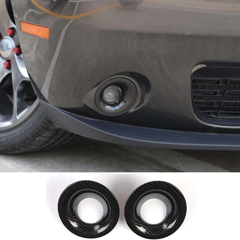 For Dodge Challenger 2015-2021 Front Fog Light Lamp Cover Trim Decorative Frame Stickers