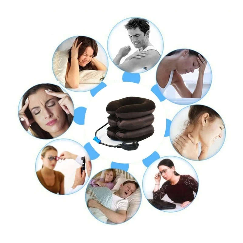 Inflatable Air Cervical Neck Traction Device Soft Head Back Shoulder Neck Massager Relaxation
