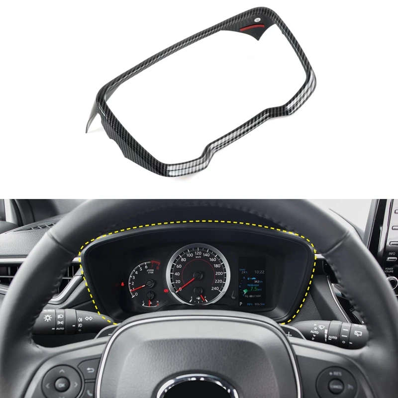 For Toyota Corolla Cross 2019-2021 Carbon Fiber Car Instrument Panel Decorative Frame Cover