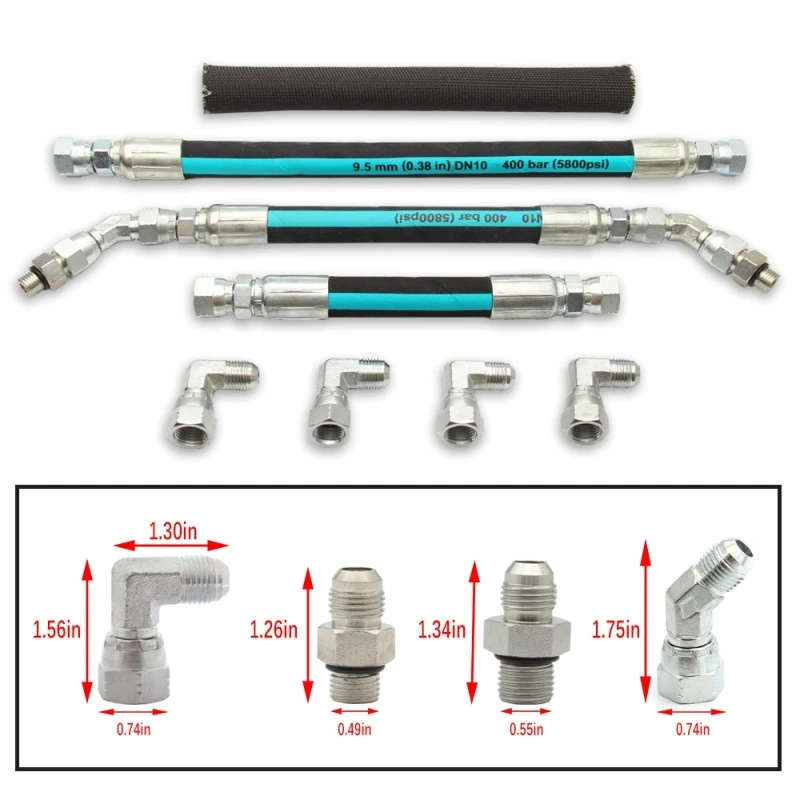 Car High Pressure Oil Pump (HPOP) Hoses Lines Fittings Set for 1999-2003 Ford Powerstroke Turbo