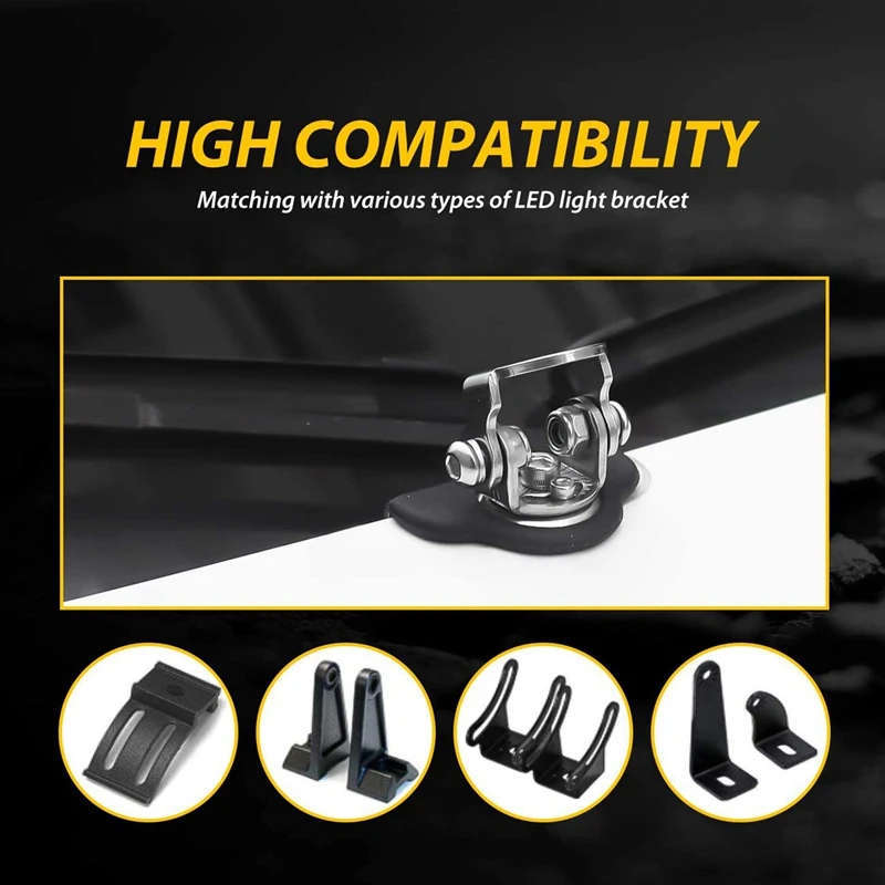 1 Pair Non-Destructive Installation of Lamp Brackets a Pillar Hood Clamp Holder Work Light