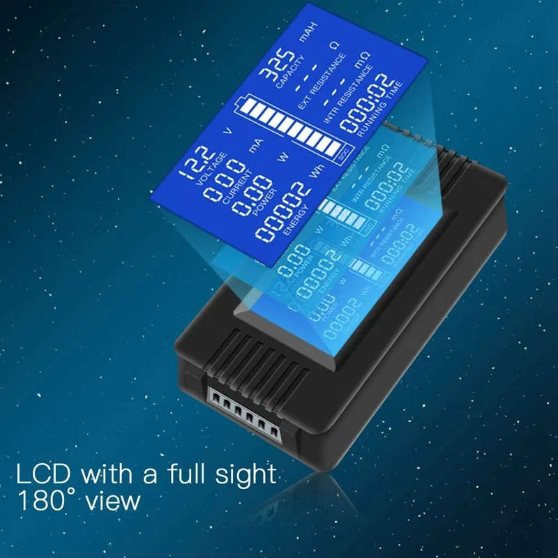 DC Multifunction Battery Monitor Meter LCD Display Digital Current Voltage Solar Power Meter