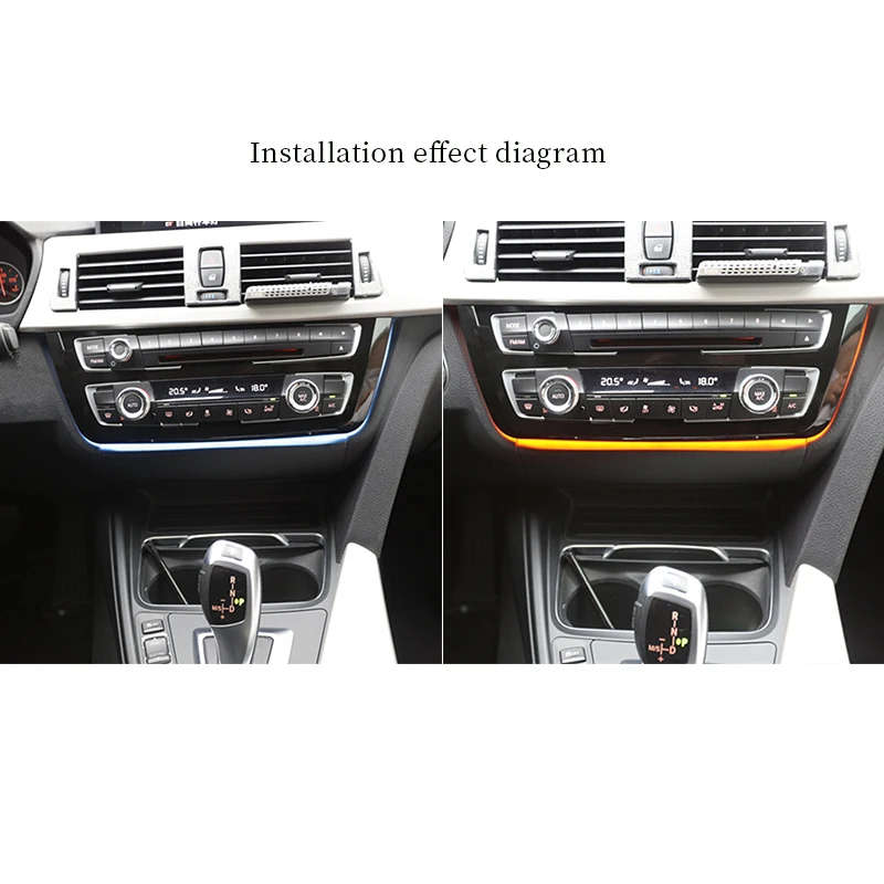 Double Color AC/Radio Trim, Dual LED Luminescent Bezel For-BMW M3 M4 Series F30 F35 3GT