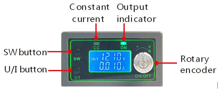 WZ5012L Bench Power Module button layout
