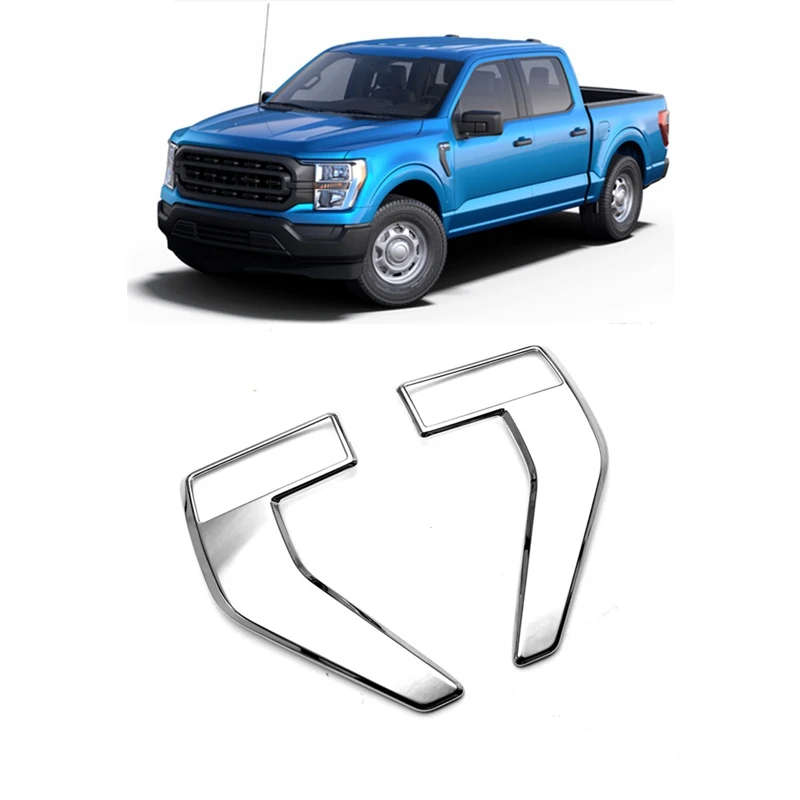 For Ford F150 2020 2021 Chrome Side Air Outlet Fender Grille Vent Trim Cover
