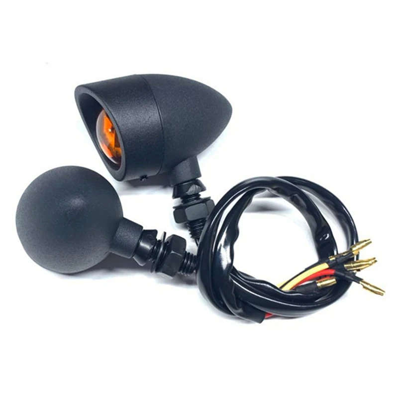 1 Pair Motorcycle Amber Turn Signals Indicator Lights Motorcycle Vintage Turn Signal Universal
