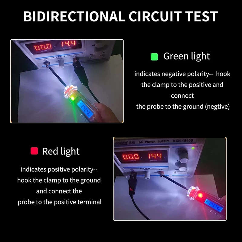 3-60V Automotive Ciruit Tester, Digital Light Tester with Voltmeter Heavy Duty Car Test Light