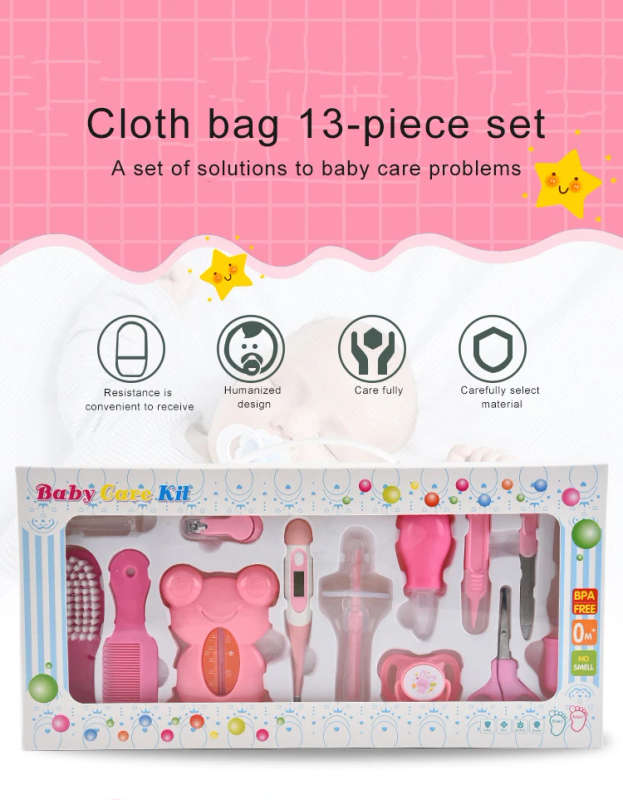 13 Piece Baby Care Kit - Pink