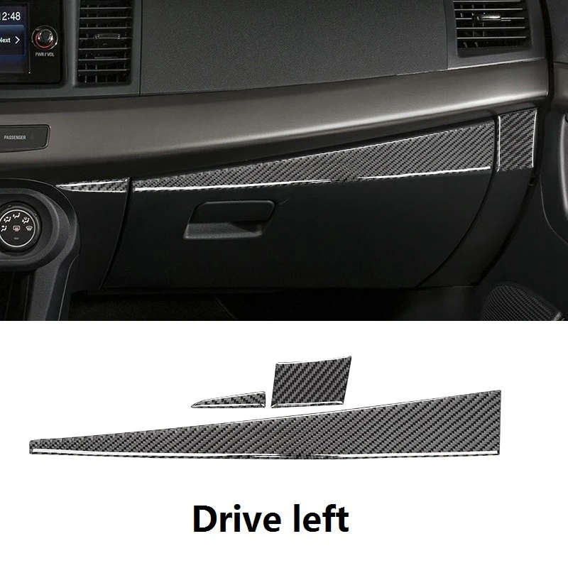 For Mitsubishi Lancer 2008-2015 Carbon Car Instrument Co-Pilot Glove Box Handle Trim Sticker Cover