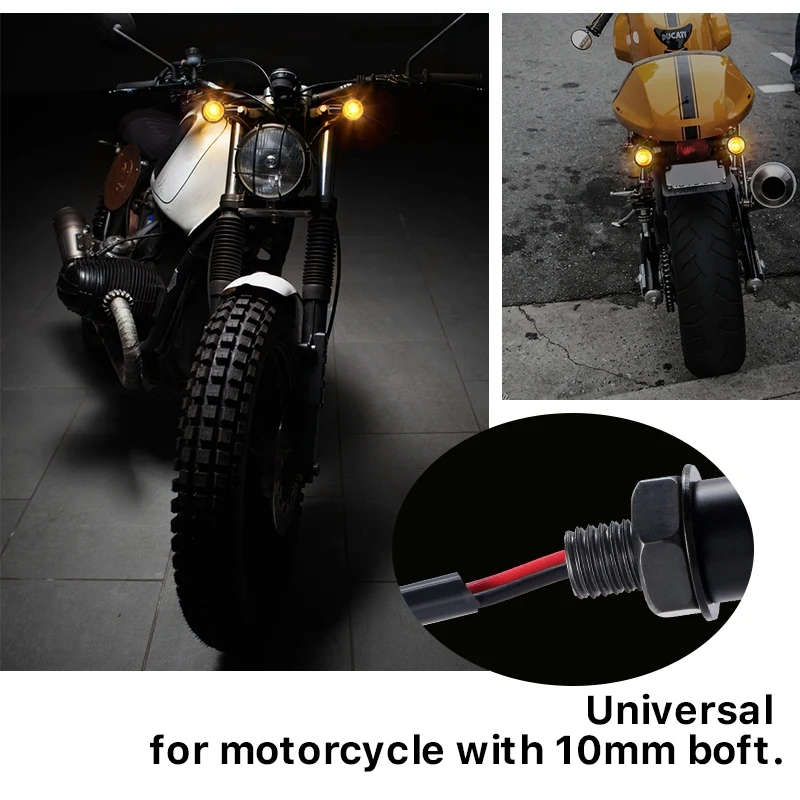 Motorcycle Turn Signal Light LED Brake Amber Light Blinkers Flashers Indicator for Honda Suzuki
