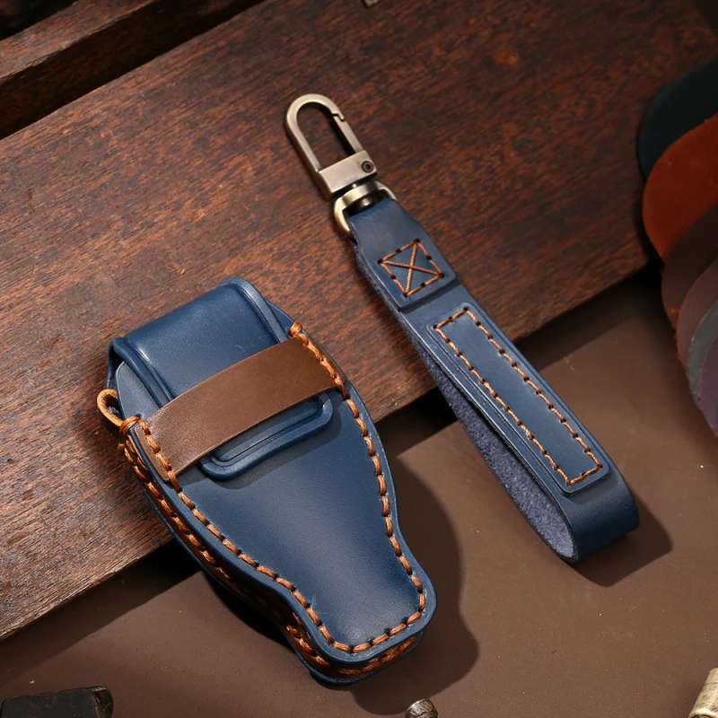 Leather Car Key Cover For Mercedes Benz CLS CLA GL R SLK AMG A B C S Class 2007-up 2014-up