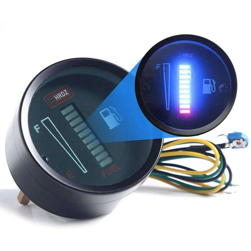 3X 24V 2 Inch 52Mm Universal Car Motorcycle Fuel Level Meter Gauge LED Light Display Fuel Tank Gauge