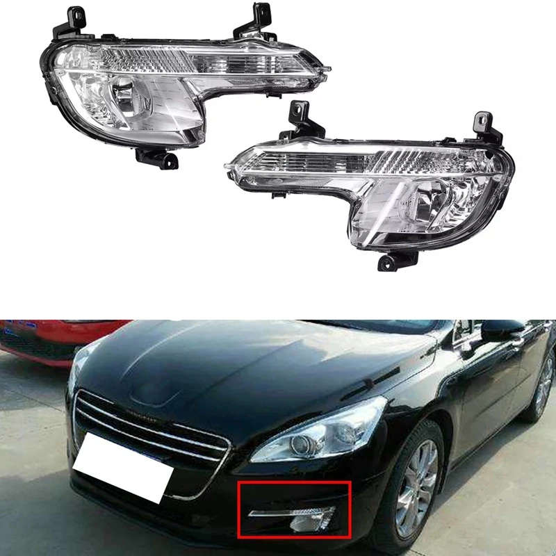 Car Front Bumper Fog Lamp Indicator Fog Light Assembly Without Bulbs For Peugeot 508 2011-14