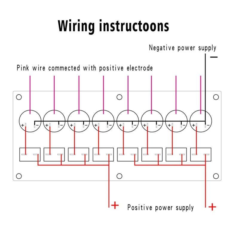 CS-976A3 12-24V 8 Way Switches Single Touch Switch Panel for Car RV Boat Yacht