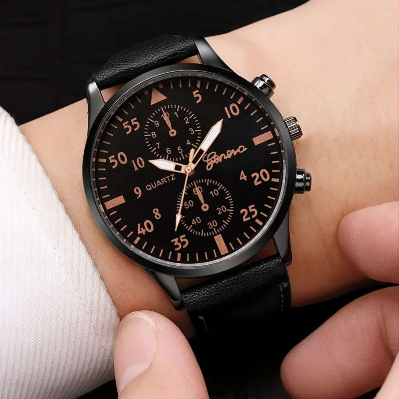4pcs Quartz Watches Bracelet Watch Set - Rose Gold
