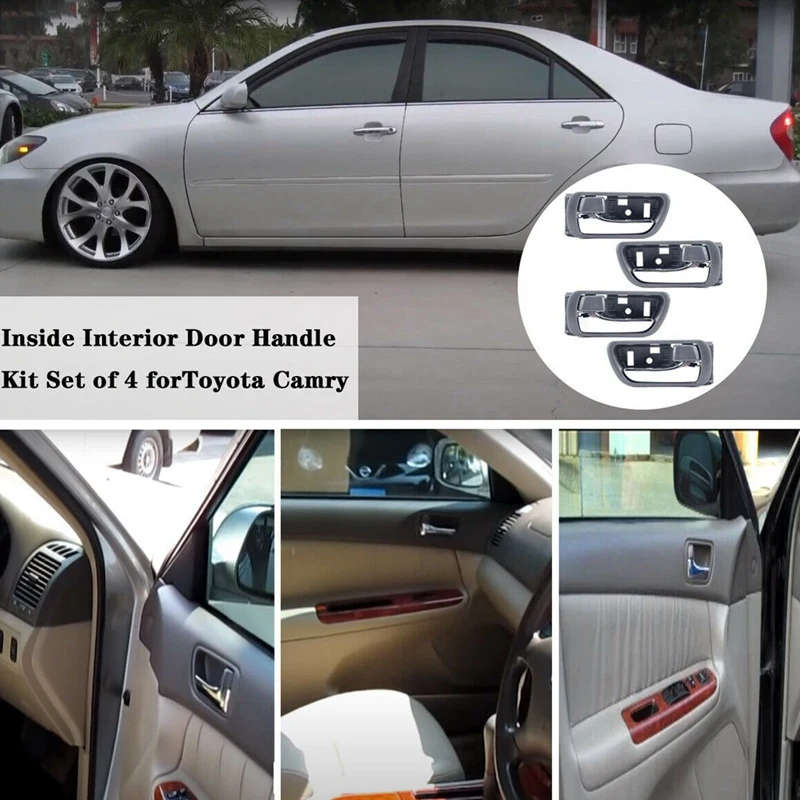 4Pcs Inner Inside Door Handle Chrome for Toyota Camry CV36 69206-33030LH 69205-33040RH