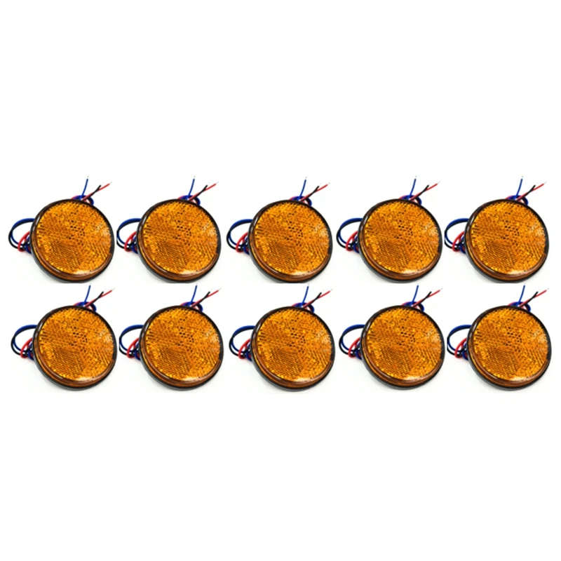 Round Car Tail Light Rectangular LED Reflector Light Truck Side Warning Light 24 SMD