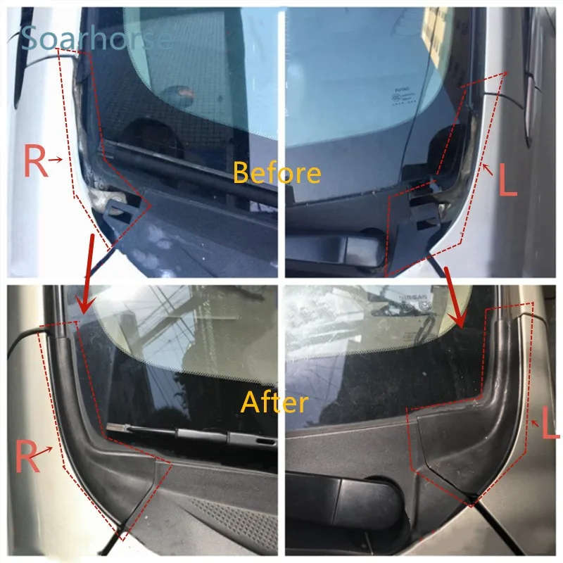 Car Front Windshield Wiper Side Trim Cover Water deflector cowl plate for Nissan Tiida Versa