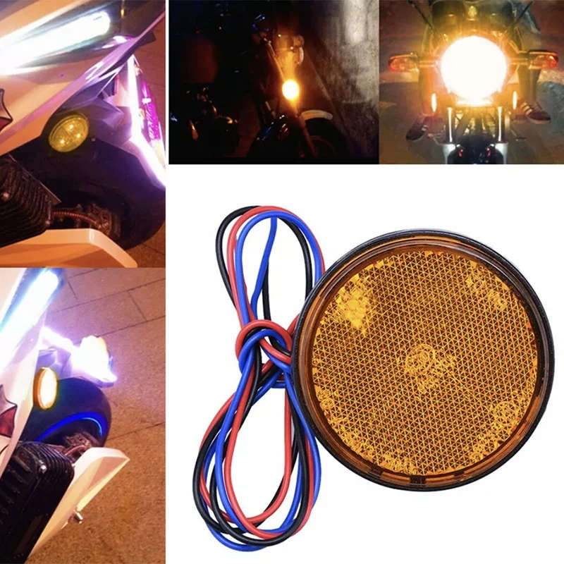 Round Car Tail Light Rectangular LED Reflector Light Truck Side Warning Light 24 SMD