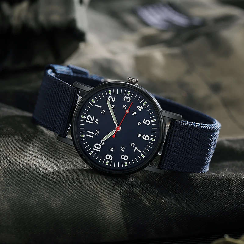 Luminous Nylon Band Military Watch Men Watches Army  Watch - DEEP BLUE