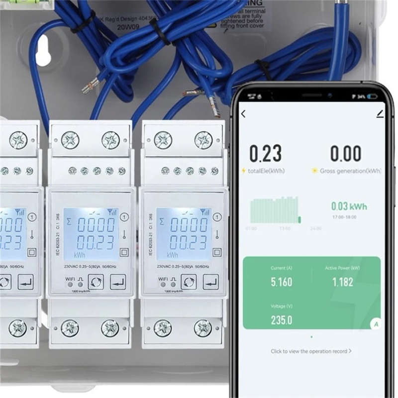 For ZigBee Technology Enabled Energy Meter Track Consumption Remotely Supports Single Phase 80A Din