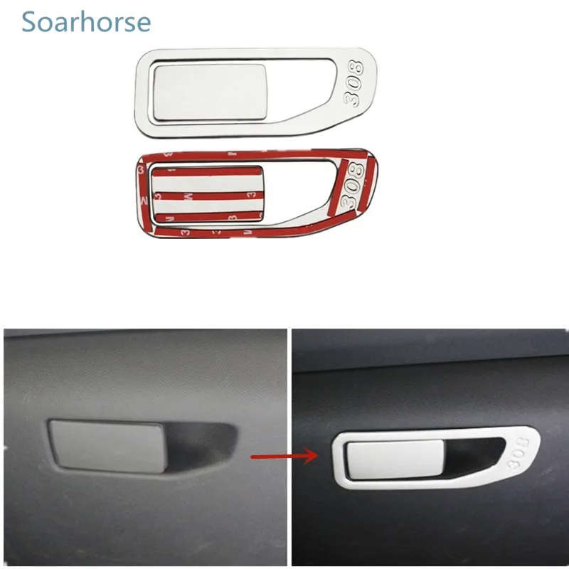 For Peugeot 308 2016 2017 Instrument Toolbox Glove Box Storage Box Handle Cover Decorative Trim