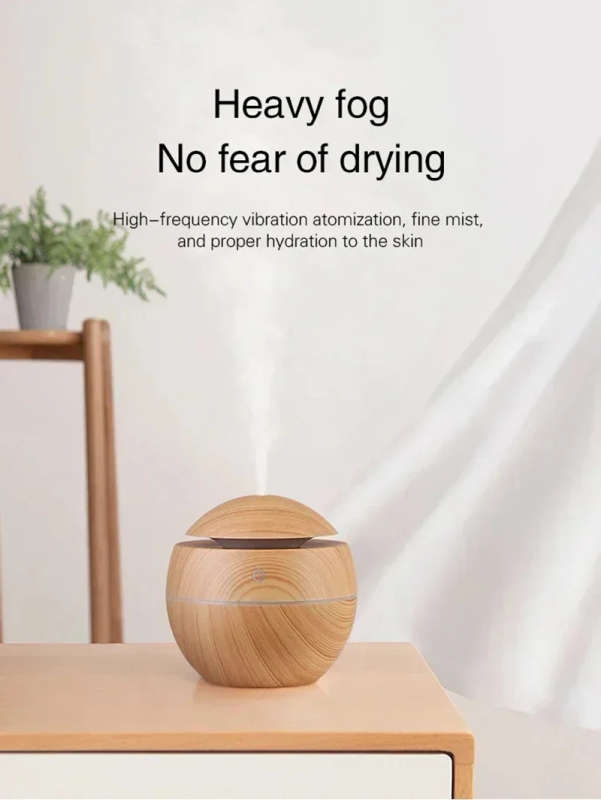 Ultrasonic aroma humidifier with color changing LED