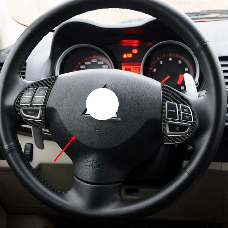 Steering Wheel Horn Cover with logo For Mitsubishi Lancer EX Outlander ASX Colt Ralliart Pajero