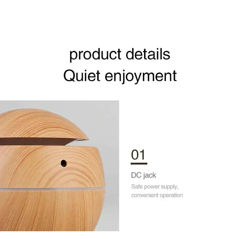 Ultrasonic aroma humidifier with color changing LED