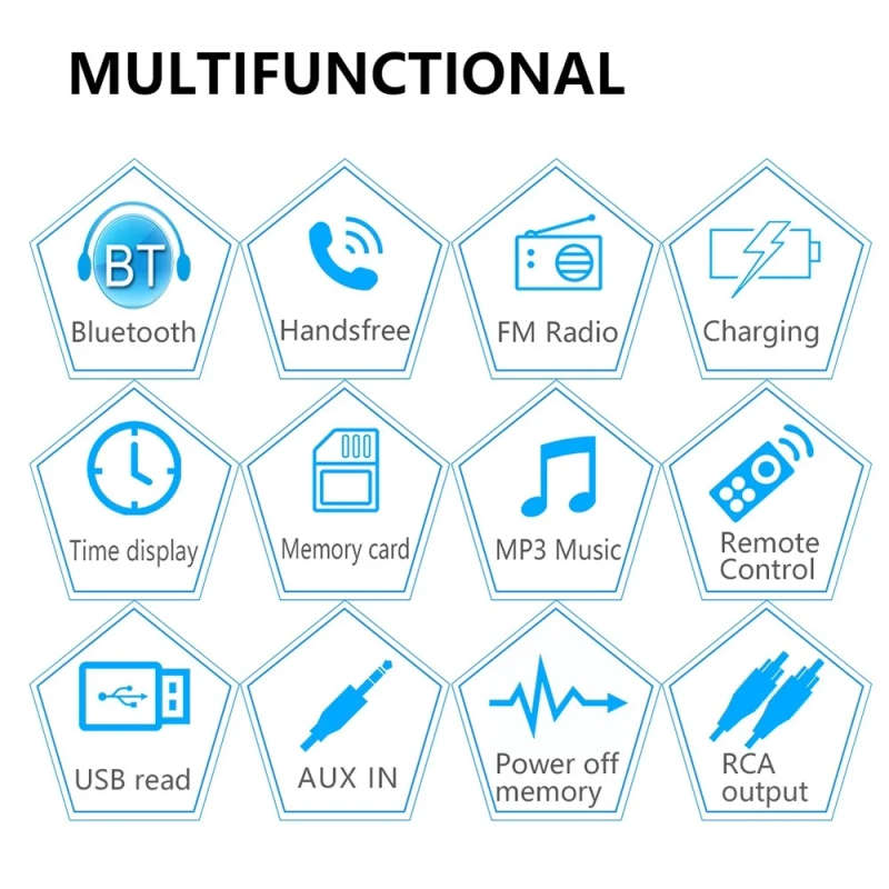 1030 Universal Car Radio Receiver MP3 Player, Support FM with Remote Control
