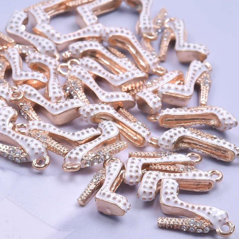2Pcs 20*16mm Enamel Drop Oil High Heels Charms Pendant - WHITE