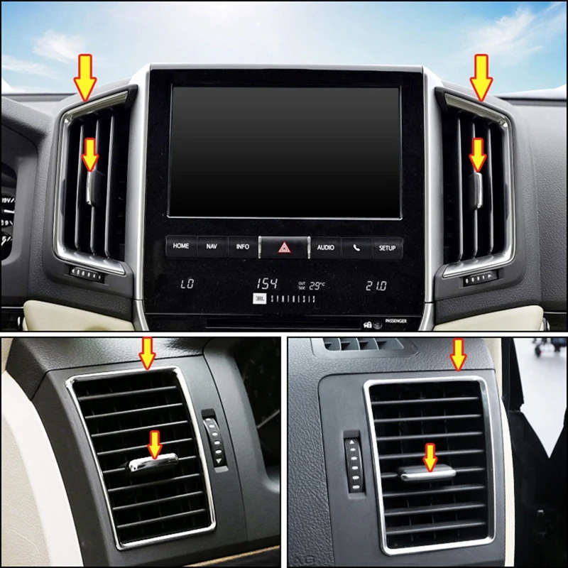 Car Air Conditioning Air Outlet Decoration Sequins For Toyota Land Cruiser 200 J20 J2 2016-2020