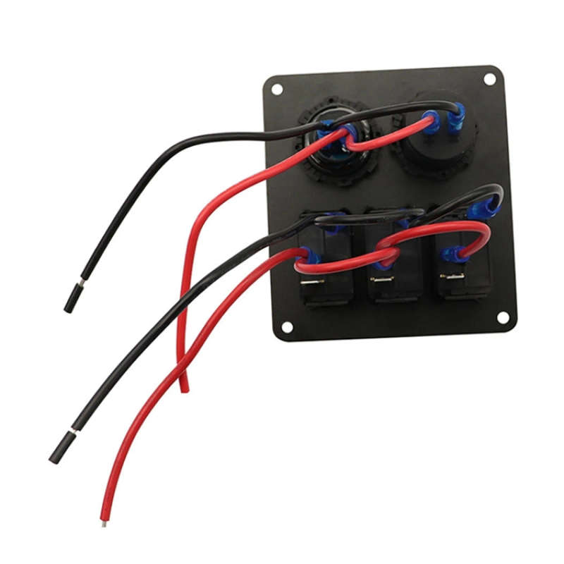 Multi-functional Combination Switch Panel 12V / 24V 3 Way Switches + Dual USB Charger
