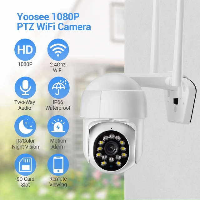 1080P Mini Smart PTZ Wifi Camera Yoosee Outdoor Wireless HD IP Camera ONVIF  Auto Tracking Color