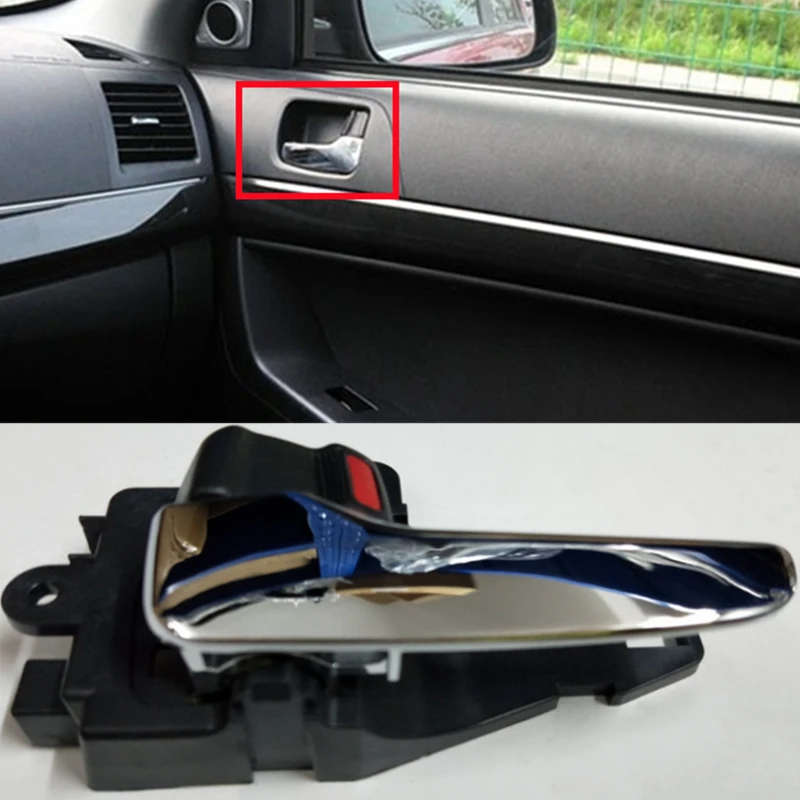 For Mitsubishi Lancer EX CJ 2007-2016 Inner Chrome Door Handle Front Rear Left Right Door Handles