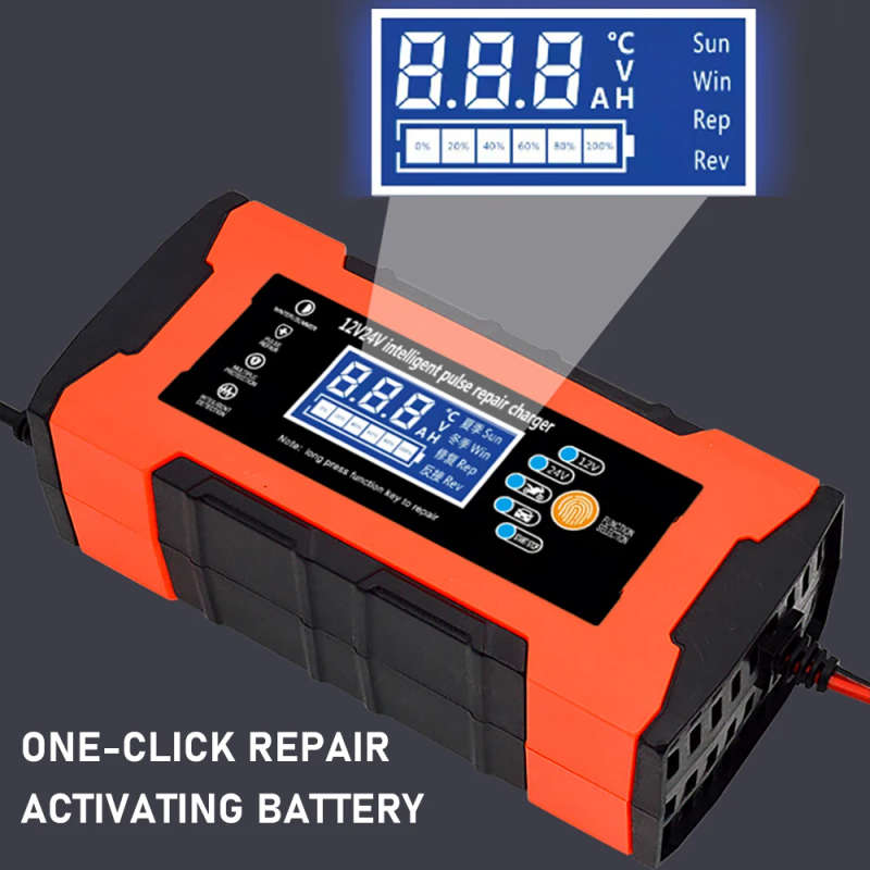 12V 10A / 24V 5A Battery Charger - Fully Intelligent Pulse Repair Charger - 12V/24V Auto Conversion