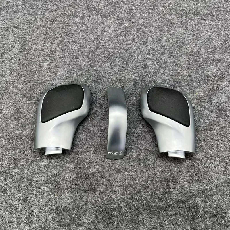 OEM Chrome Matt With Leather Shift Knob Gear Side Cover DSG Emblem For VW Golf 6 7 R GTI Passat
