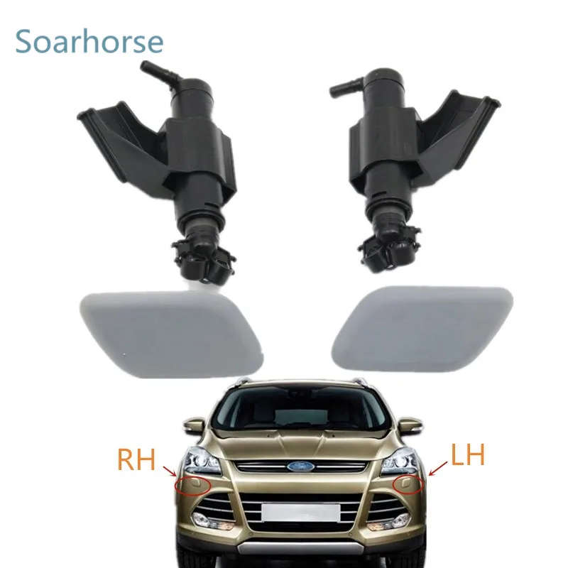 Car Headlight Washer Nozzle Headlamp spray Jet Nozzle Cylinder with Cover Cap For Ford Kuga Escape