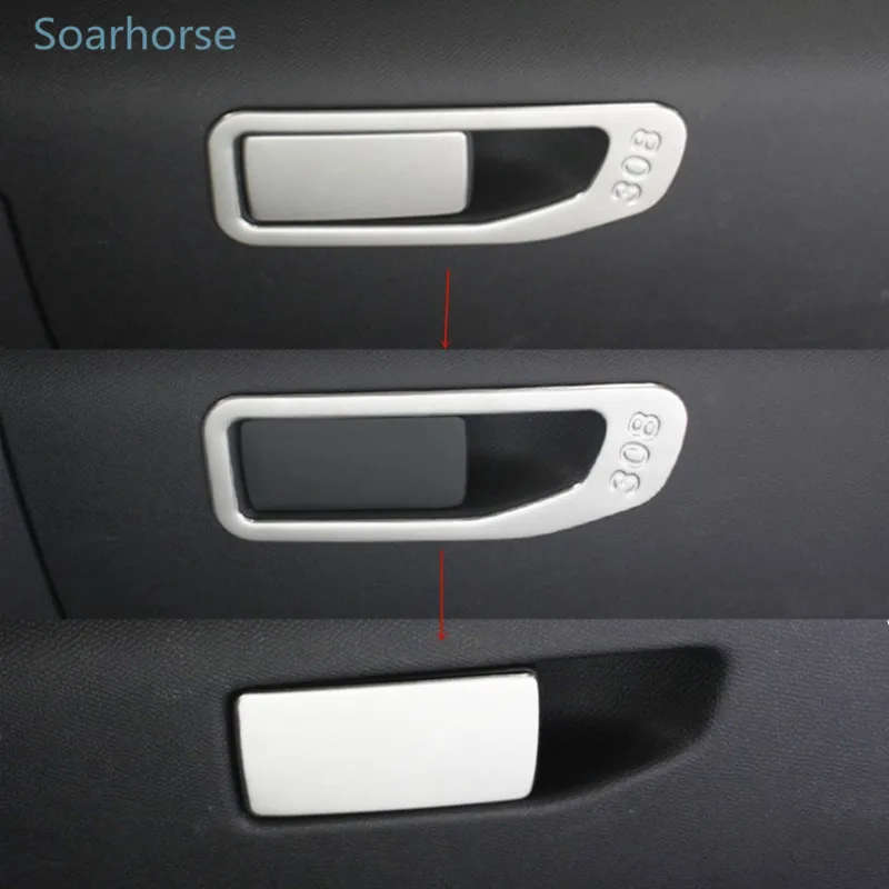 For Peugeot 308 2016 2017 Instrument Toolbox Glove Box Storage Box Handle Cover Decorative Trim