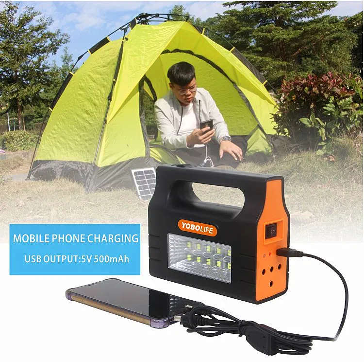 Solar Generator PowerBank USB Charging with Solar Panel - Multifunction Solar Lighting Kit