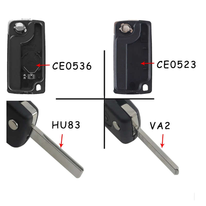 Remote Key For Peugeot 207 208 307 308 407 408 433Mhz ID46 PCF7941 Circuit HU83/VA2 Flip Car Key