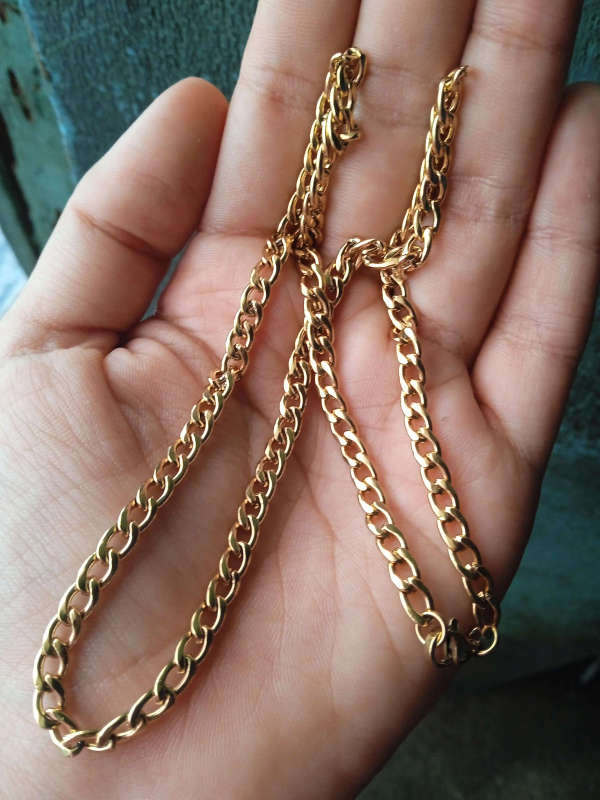 Retail Price R 850 / Genuine Stainless Steel Necklace For Man Women Gold Color