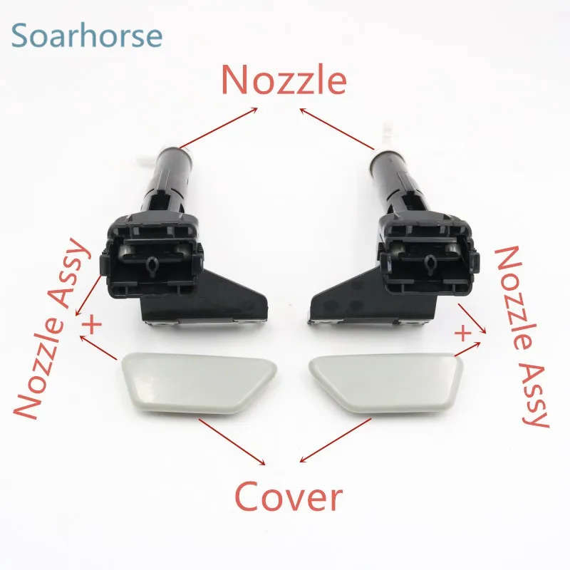 For Mitsubishi Outlander iii Front Bumper Headlamp Headlight Washer Sprayer Nozzle with Cover Cap