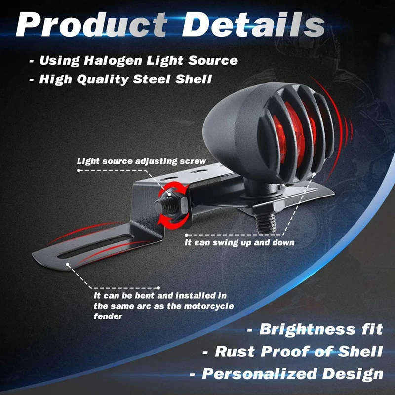 Turn Signal Light Yellow White Handle Bar End Indicator With Taillight Red Brake Stop Running Light
